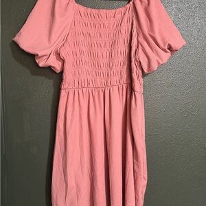 Lularoe Nina Elegant Pink Blush Smocked Nap Dress XL